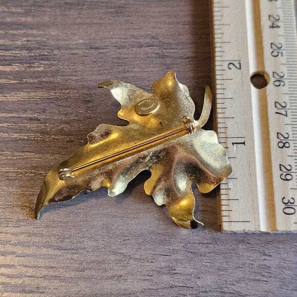 Vintage Hattie Carnegie Bumble Bee Maple Leaf Brooch - Picture 3 of 6